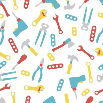 Vector seamless pattern kid toy tools childhood 스톡 일러스트