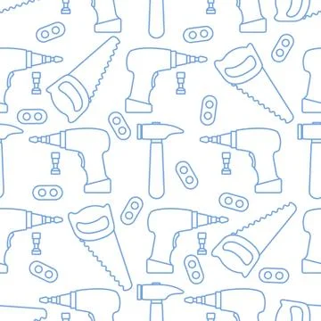 Vector seamless pattern kid toy tools childhood Stock Illustration