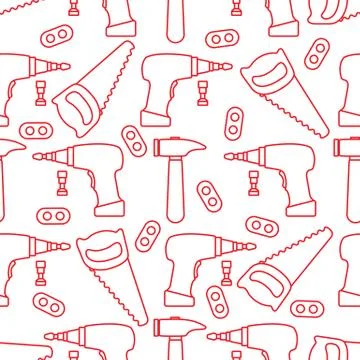Vector seamless pattern kid toy tools childhood Stock Illustration