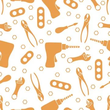 Vector seamless pattern kid toy tools childhood Stock Illustration