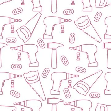 Vector seamless pattern kid toy tools childhood Stockillustratie