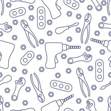 Vector seamless pattern kid toy tools childhood Illustrazione stock