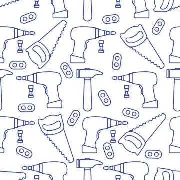 Vector seamless pattern kid toy tools childhood Stock Illustration