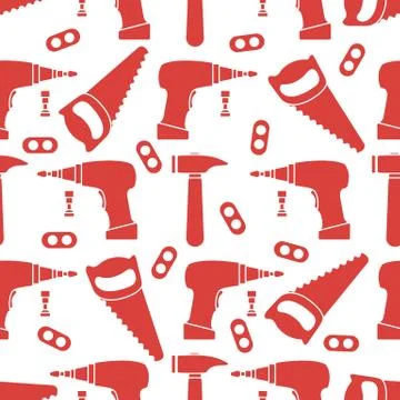 Vector seamless pattern kid toy tools childhood Stock Illustration