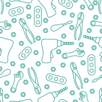 Vector seamless pattern kid toy tools childhood Stock Illustration
