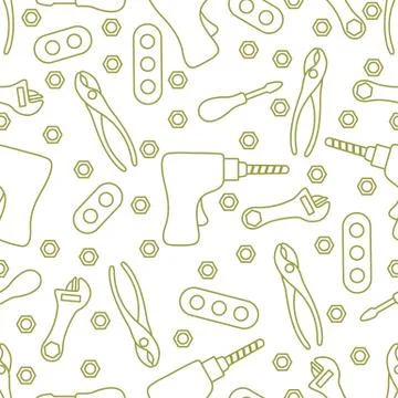 Vector seamless pattern kid toy tools childhood Stock Illustration