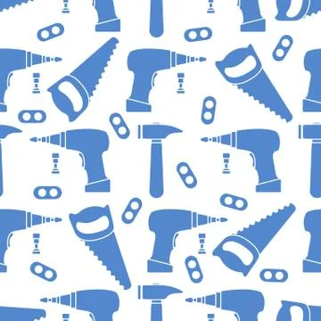 Vector seamless pattern kid toy tools childhood Stock Illustration