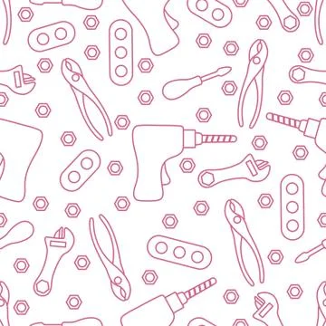 Vector seamless pattern kid toy tools childhood Stock Illustration