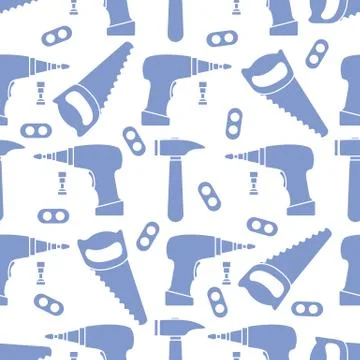 Vector seamless pattern kid toy tools childhood Stock Illustration