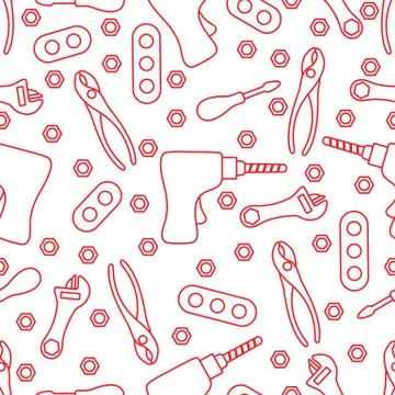 Vector seamless pattern kid toy tools childhood Stock Illustration