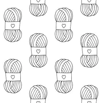 Vector seamless pattern of knitting thread Stock Illustration