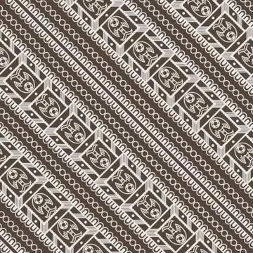 Vector seamless pattern of lace ornate ribbons Stock Illustration