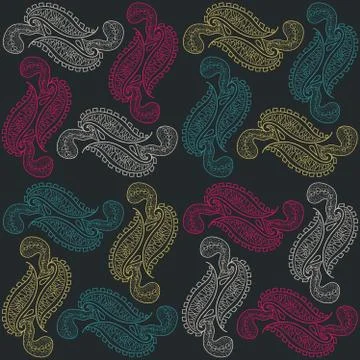 Vector seamless pattern with lace. Vector dark backdrop. Illustrazione stock