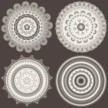 Vector seamless pattern with lacy napkins Stock Illustration