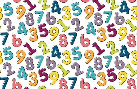 Vector seamless pattern with latin alphabet numbers Stock Illustration