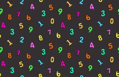 Vector seamless pattern with latin numbers Illustrazione stock