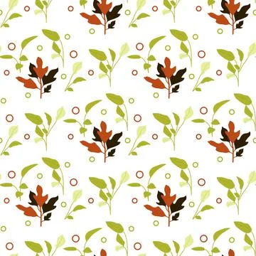Vector Seamless Pattern Leaf Herb Plant background Stockillustratie