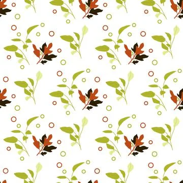 Vector Seamless Pattern Leaf Herb Plant background 스톡 일러스트