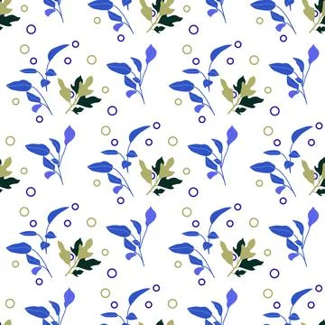 Vector Seamless Pattern Leaf Herb Plant background 스톡 일러스트