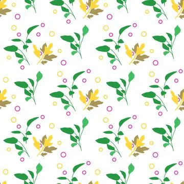 Vector Seamless Pattern Leaf Herb Plant background Illustrazione stock