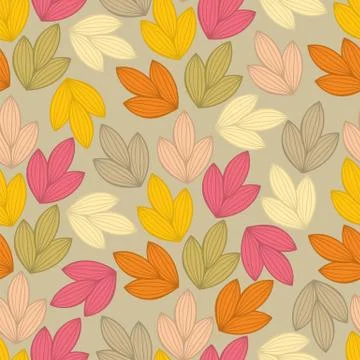 Vector seamless pattern with leaf Stock Illustration