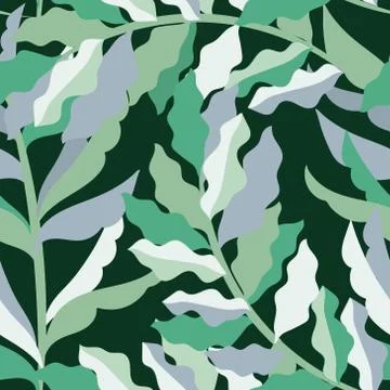Vector seamless pattern with leaf pattern. Illustrazione stock