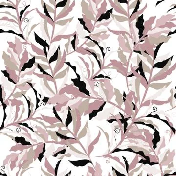 Vector seamless pattern with leaf pattern. イラスト素材