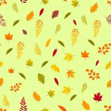 Vector seamless pattern of leaves and flowers, background for textile or bo.. Stock Illustration