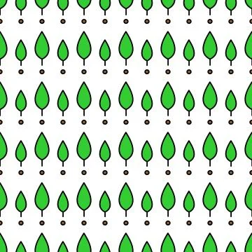 Vector seamless pattern of leaves of different sizes; on white background. Pa Stock Illustration