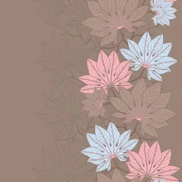Vector seamless pattern of leaves Stock Illustration