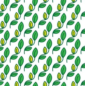 Vector seamless pattern with leaves Stock Illustration