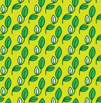 Vector seamless pattern with leaves Stock Illustration