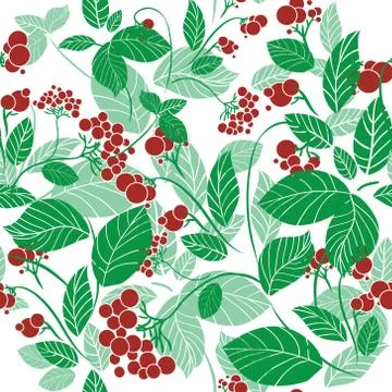 Vector seamless pattern with leaves Stock Illustration