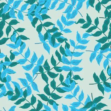 Vector seamless pattern with leaves Stock Illustration