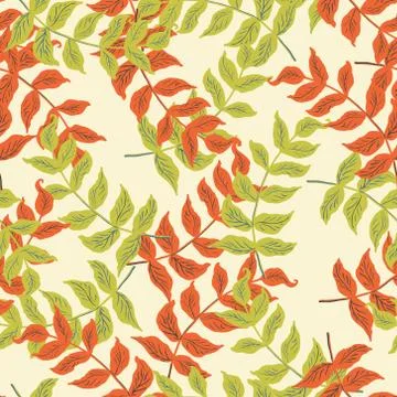 Vector seamless pattern with leaves Stock Illustration