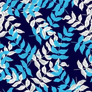 Vector seamless pattern with leaves Stock Illustration