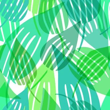 Vector seamless pattern with leaves, repeatable minimalistic background. Re.. Illustrazione stock