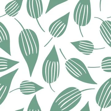 Vector seamless pattern with leaves, repeatable minimalistic background. Re.. Illustrazione stock