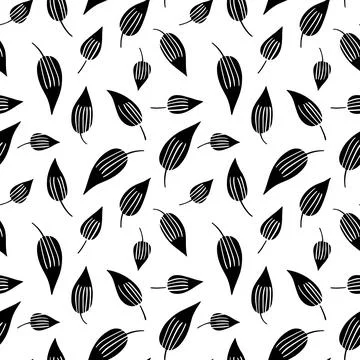Vector seamless pattern with leaves, repeatable minimalistic background. Re.. Illustrazione stock