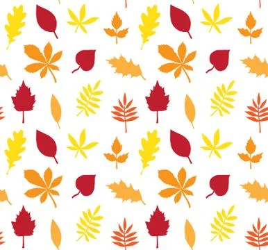 Vector seamless pattern of leaves silhouette Stock Illustration