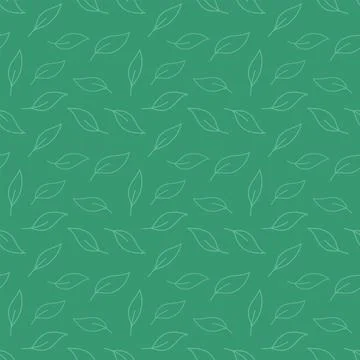 Vector seamless pattern with leaves. Summer contouring. Stock Illustration