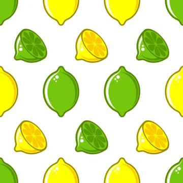 Vector seamless pattern with lemon and lime Illustrazione stock