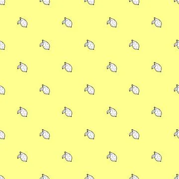Vector seamless pattern with lemon fruit on yellow background Stock Illustration