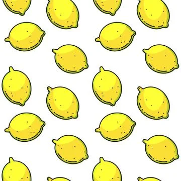 Vector seamless pattern with lemons Stock Illustration