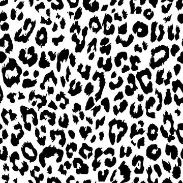 Vector seamless pattern. Leopard black and white skin texture イラスト素材
