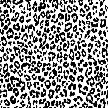 Vector seamless pattern. Leopard black and white skin texture 스톡 일러스트