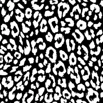 Vector seamless pattern. Leopard black and white skin texture 스톡 일러스트