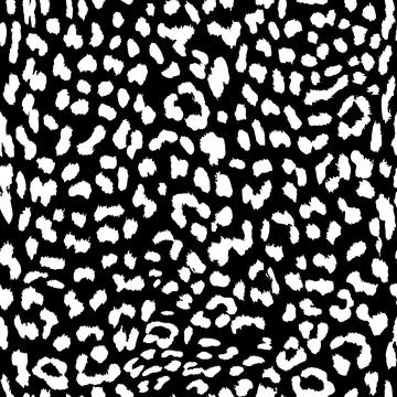 Vector seamless pattern. Leopard black and white skin texture 스톡 일러스트