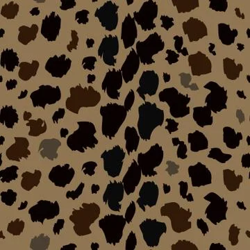 Vector seamless pattern with leopard fur texture. Repeating leopard fur backg Stock Illustration