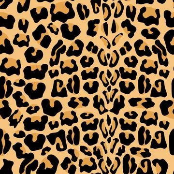 Vector seamless pattern with leopard fur texture. Repeating leopard fur bac.. 스톡 일러스트